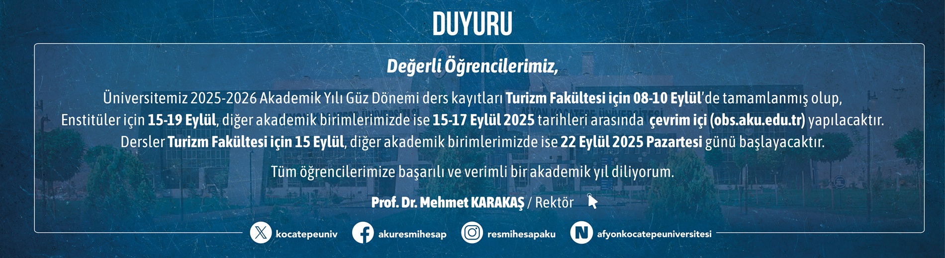2025 Çevrimiçi Kayıtlar