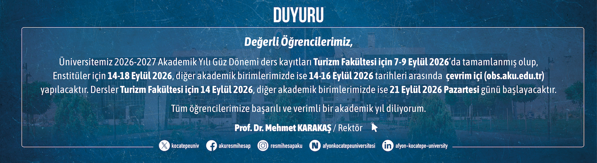 YENI DERS KAYITLARI